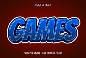 games text effect with editable graphic style vector