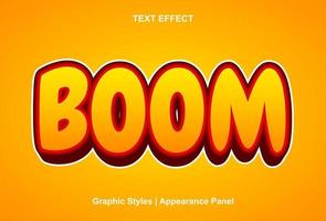 boom text effect with editable graphic style vector