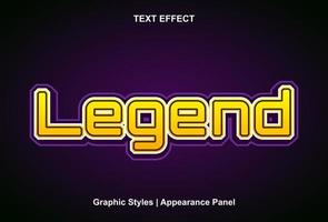 legend text effect with graphic style and editable vector