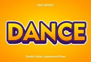 dance text effect with graphic style and editable vector