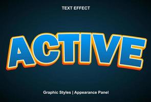 active text effect with graphic styles and can be edited. vector