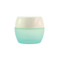 Green glass can with cream  isolated png