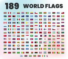 189 World flags, Set of flags of different countries vector