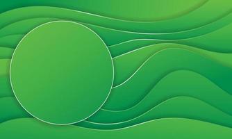 Abstract green background with white wave lines. - Vector. vector