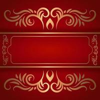 Red background with gold ornament. - Vector. vector