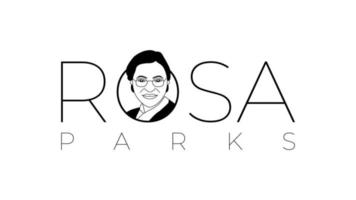 rosa parks text with her face illustration concept vector stock