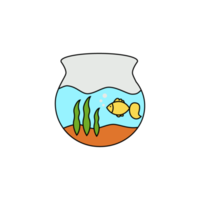 Cartoon aquarium png file with transparent background.