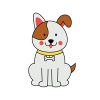 fichier png de chien de dessin animé mignon avec fond transparent.