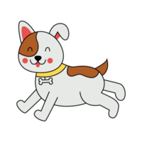 arquivo png de cachorro feliz bonito dos desenhos animados com fundo transparente.