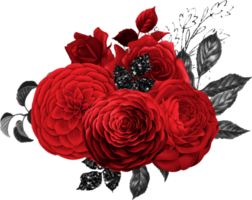 bouquet rouge et noir png