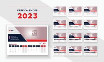 diseño de calendario de escritorio 2023 año nuevo negocio corporativo empresa mesa calender12 meses 12 página vector