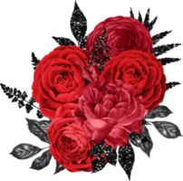 rosso e turchese bouquet png