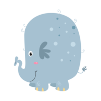Clip art illustration of cute elephant cartoon character for children. png