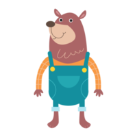 Clip art illustration of cute bear cartoon character for children. png