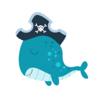 Cute blue dolphin illustration png