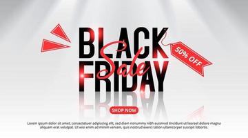 Black Friday sale background with text on a clear floor and light vector