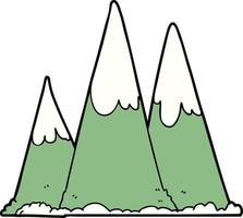 doodle cartoon mountains vector