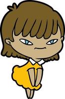 doodle character cartoon girl vector