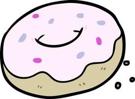 doodle character cartoon donut vector