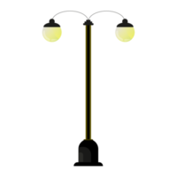 lâmpada de rua à noite em estilo cartoon. luzes da estrada urbana. poste de luz de rua clássico do parque. ilustração colorida png. png