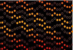 Dark Orange vector background with bubbles.