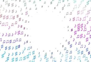 Light Multicolor, Rainbow vector pattern with music elements.