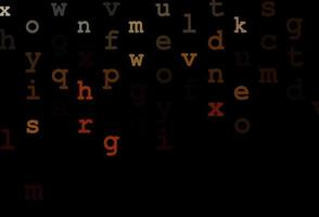 Dark orange vector layout with latin alphabet.