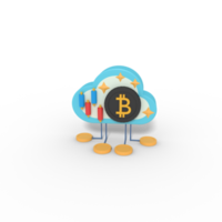 3d illustratie van bitcoin wolk opslagruimte png