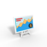 3d illustration of business growth statistics on presentation board png