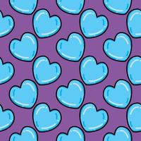 Blue hearts ,seamless pattern on purple background. vector