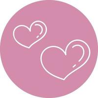 Two pink hearts, illustration, vector on white background.