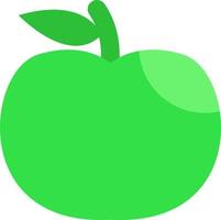 manzana verde, ilustración, vector sobre fondo blanco.