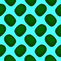 Green kiwi fruit, seamless pattern on blue background. vector