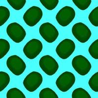 Green kiwi fruit, seamless pattern on blue background. vector