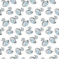 Swan pattern, illustration, vector on white background.