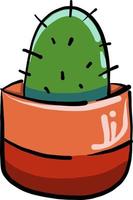 Cactus in a pot, illustration, vector on white background