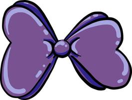 Purple bow, illustration, vector on white background