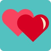 Two red hearts, illustration, vector on a white background.