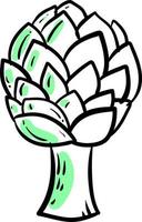 Artichoke drawing, illustration, vector on white background.