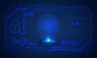 Modern HUD Technology Blue Screen with Globe Background vector
