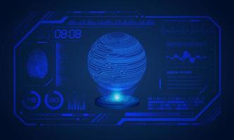Modern HUD Technology Blue Screen with Globe Background vector