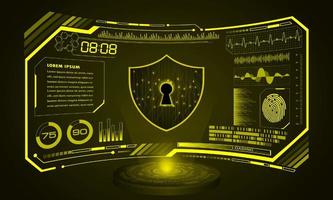 Modern HUD Technology Screen Background with padlock vector