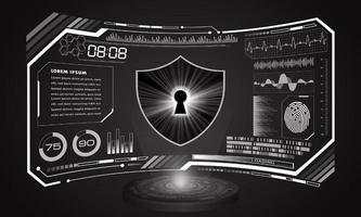 Modern HUD Technology Screen Background with padlock vector