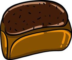 Black bread, illustration, vector on white background