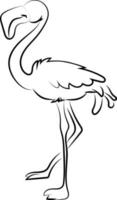 Flamingo drawing, illustration, vector on white background.