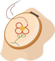 Pretty embroidery, illustration, vector on white background.