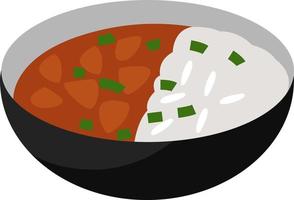 Asian curry, illustration, vector on a white background