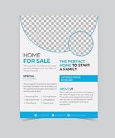 Template vector design for Brochure, AnnualReport, Magazine, Poster, Corporate Presentation, Portfolio, Flyer, infographic, layout modern with blue color size A4, Front and back, Easy to use and edit.