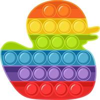 Cute funny duck Pop it popit fidget sensory toy with logo. Pop It is a set of fidgets. Antistress. Toy icon, fashion toy vector