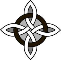 Medieval Celtic knot. Celtic, Irish knots ornament. Celtic symbol, endless knot shape vector icon, infinite spirit unity symbol, pagan circle tribal symbol graphic isolated